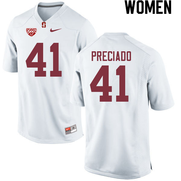 Women #41 Diego Preciado Stanford Cardinal College Football Jerseys Sale-White - Click Image to Close